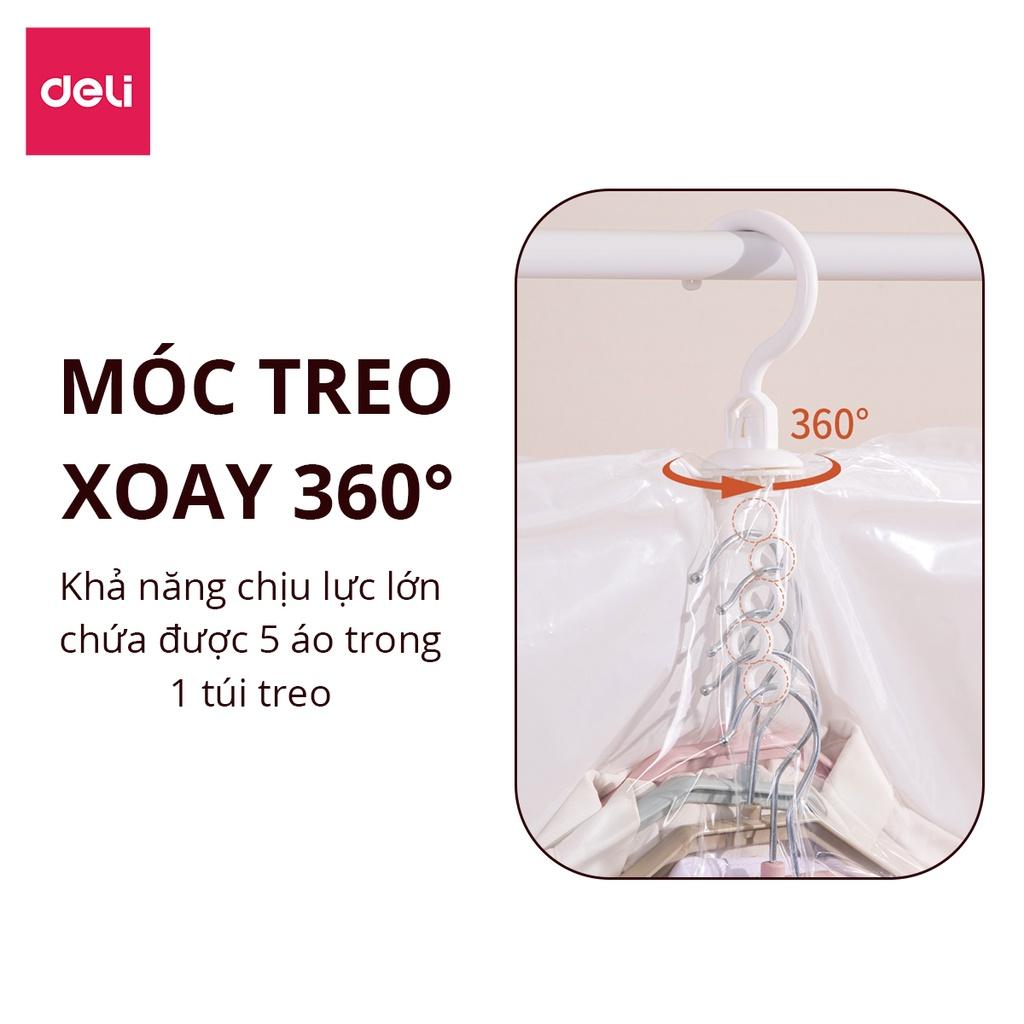 Túi Hút Chân Không Quần Áo Có Móc Treo Deli - Đựng Quần Áo Bảo Quản Quần Áo Dạ Áo Vét Chống Nấm Mốc Bụi Bẩn - Loại Dày Cao Cấp Bảo Quản Quần Áo Khỏi Ẩm, Nấm Mốc, Chống Nước Tuyệt Đối