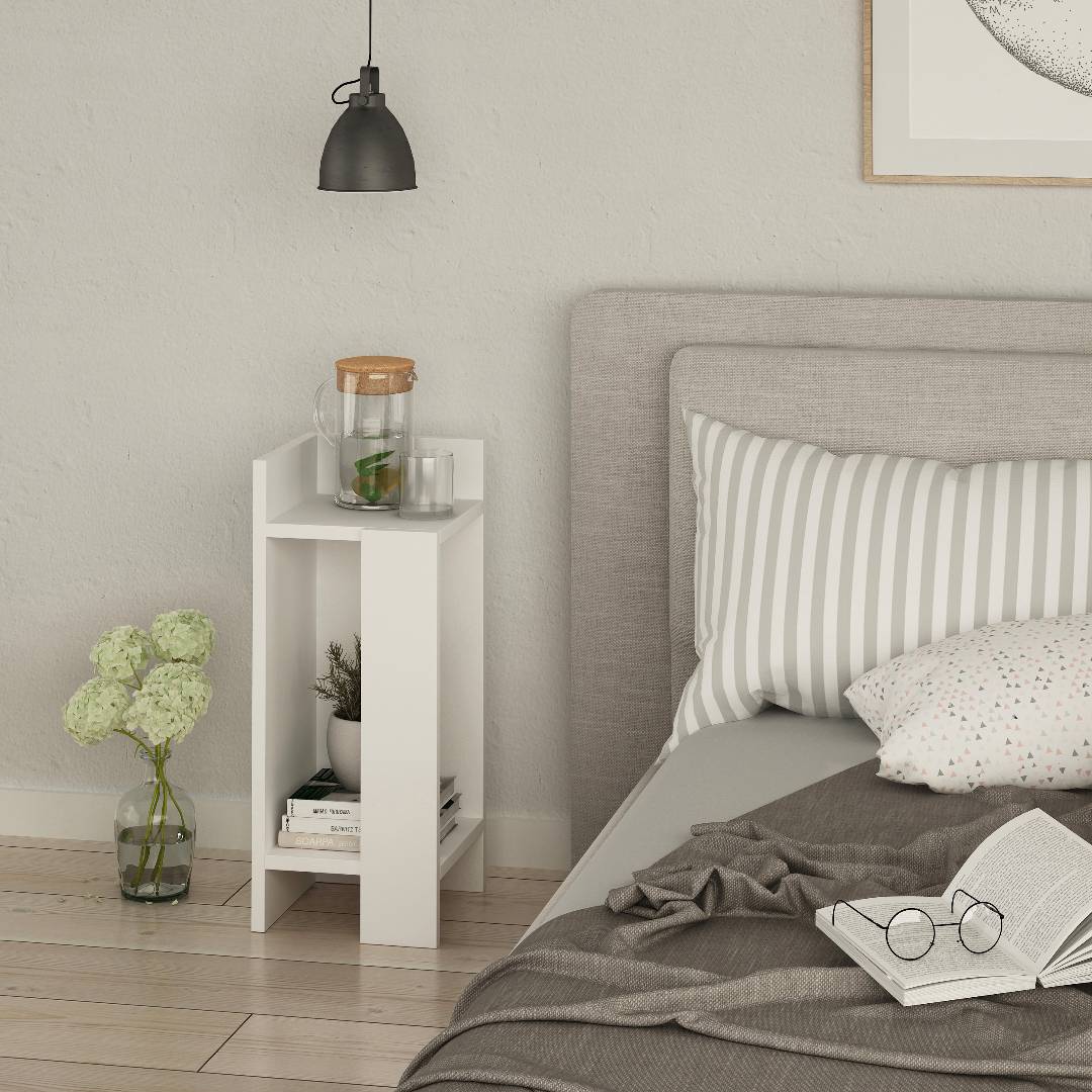 Tủ gỗ đầu giường hiện đại SMLIFE Nassau – Cạnh phải | Gỗ MDF dày 17mm chống ẩm | D25xR27.7xC60cm