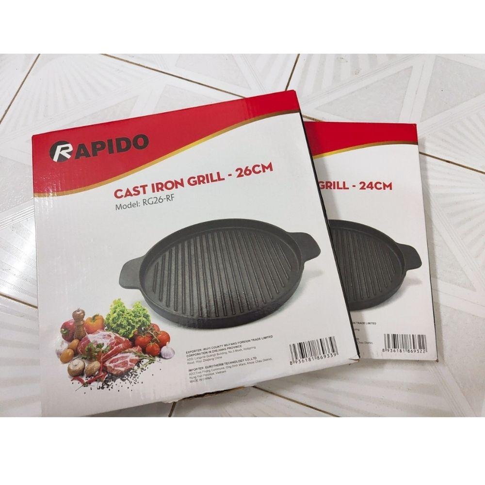 Chảo Gang Nướng Thịt Hàn Quốc , chảo nướng thịt hàn quốc rapido size 24cm, 26 cm dùng cho mọi loại bếp