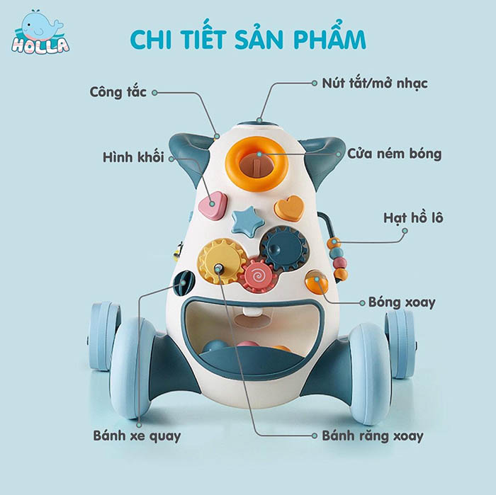 Xe tập đi cao cấp holla có nhạc