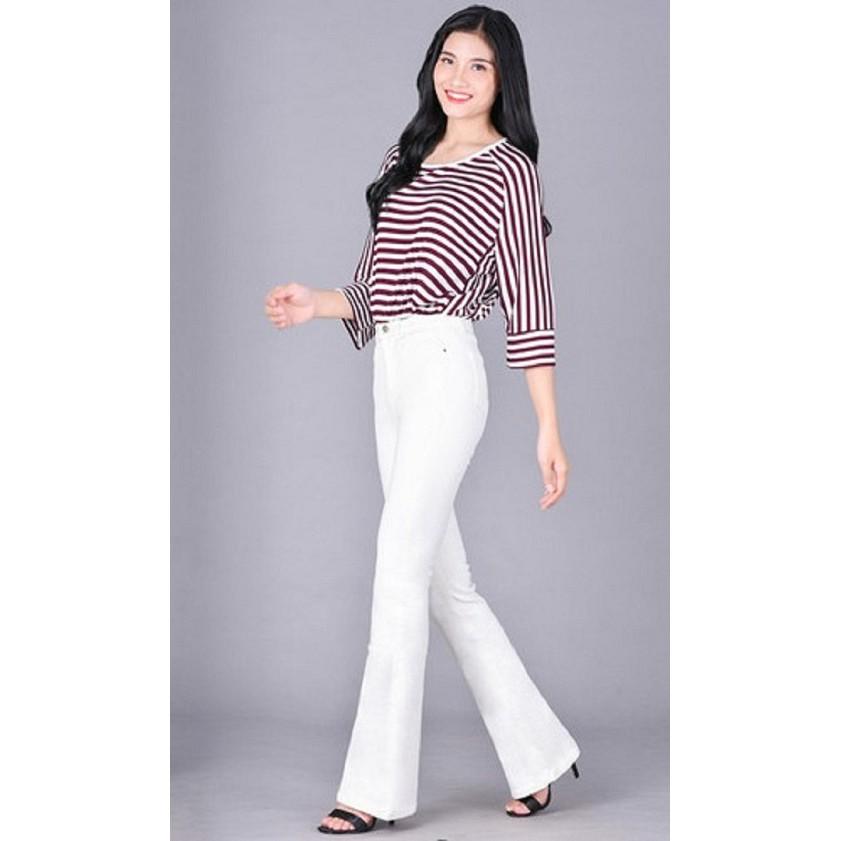 Quần jeans nữ, quần bò nữ loe dài co giãn