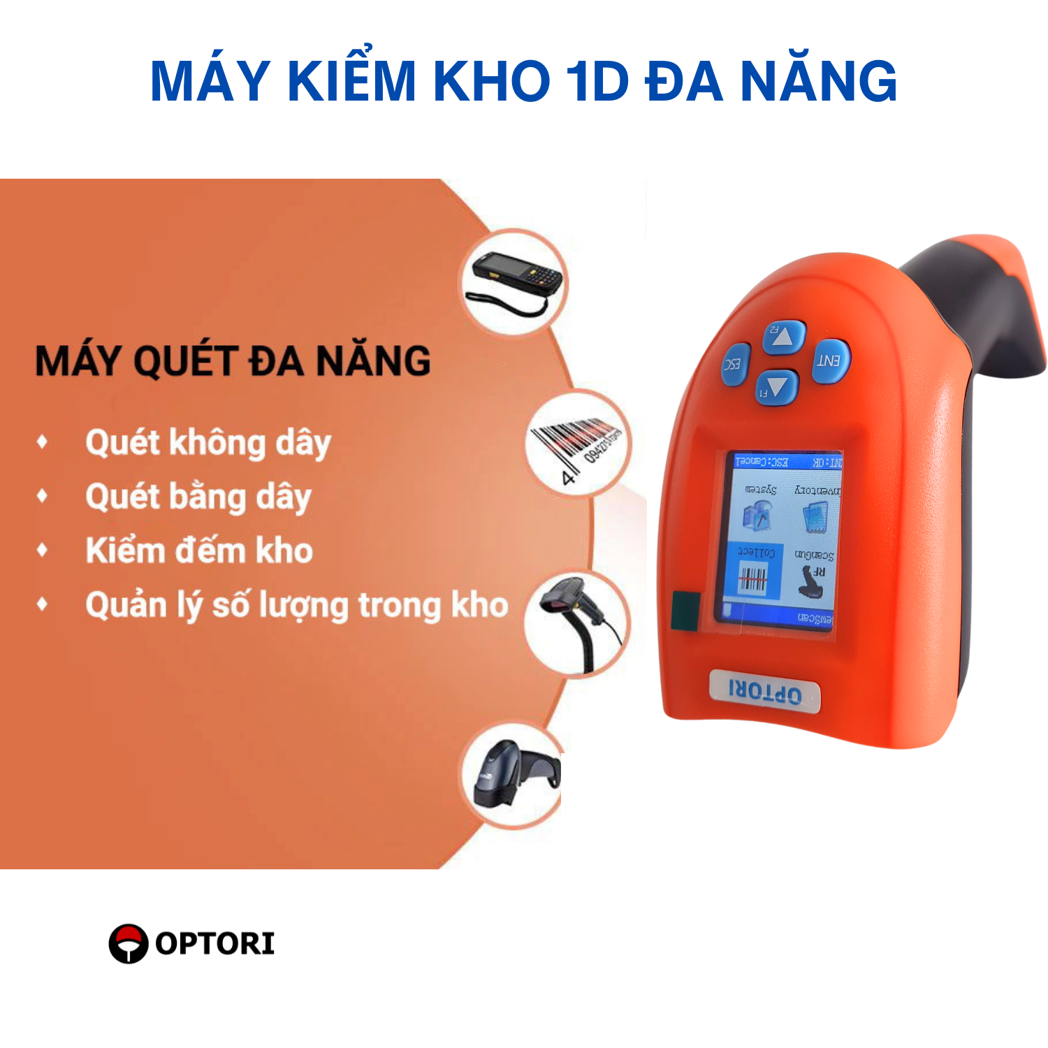 Máy quét mã vạch PDA – Máy kiểm kho PDA – Máy PDA OPTORI M10 ( Hàng chính hãng)