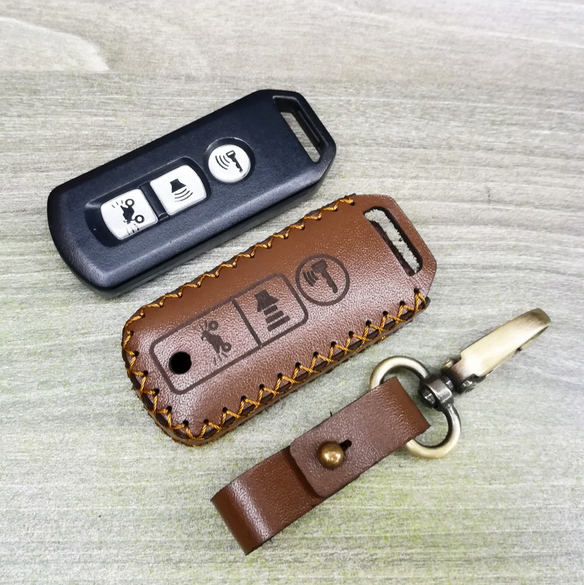 Bao da chìa khóa Honda Smartkey xe SH, lead, sh mode - Nâu