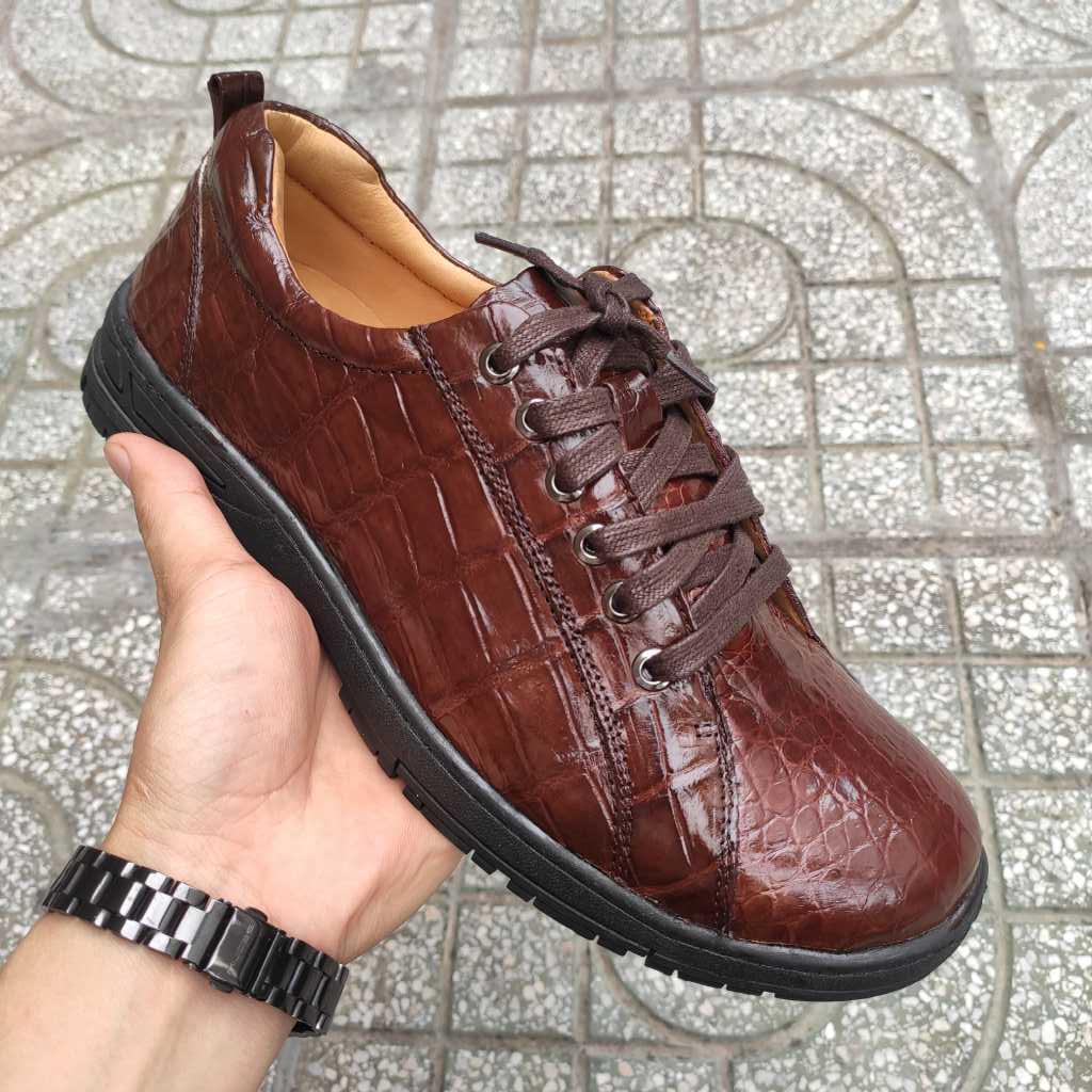 Giày Thời trang da cá sấu có buộc dây rất đẹp!