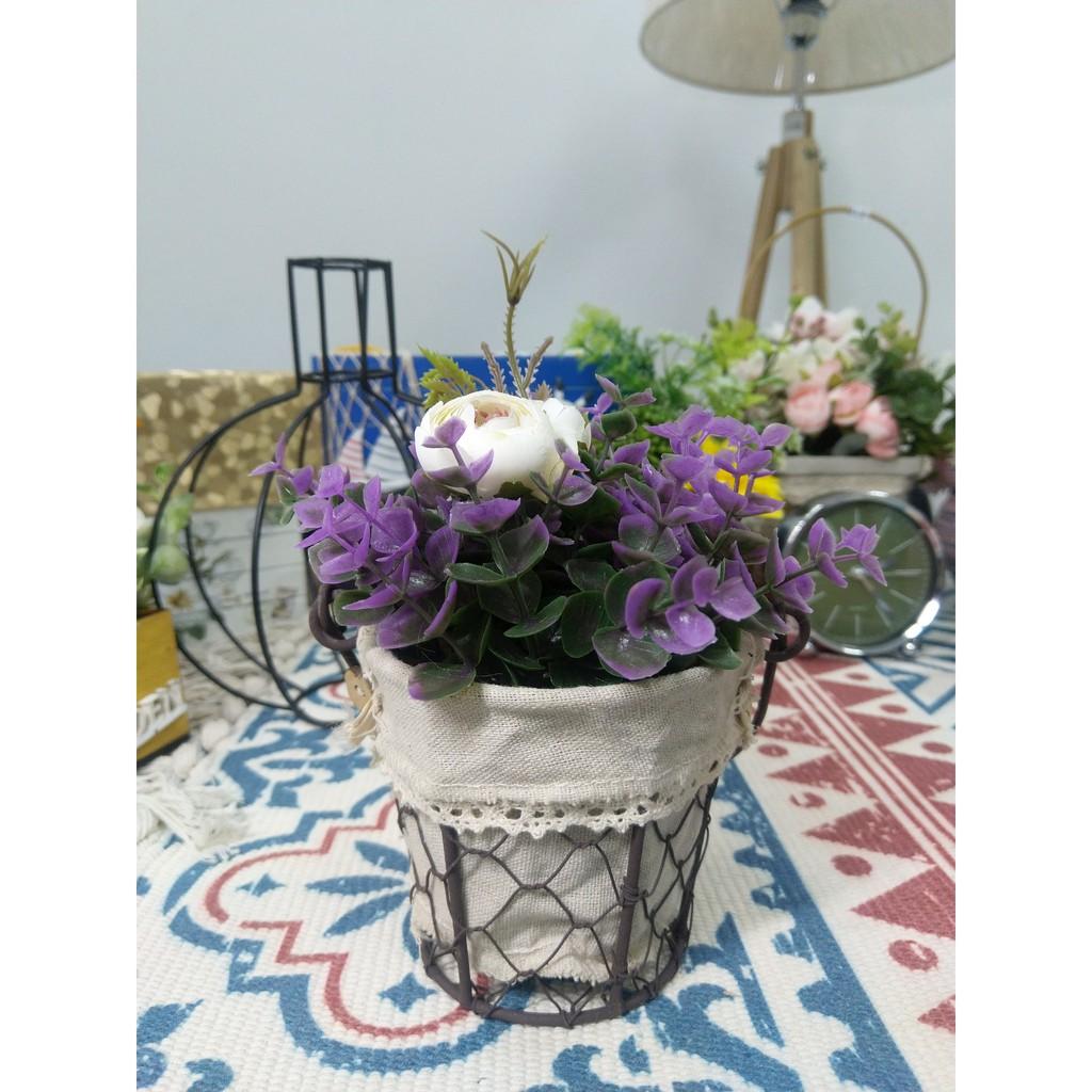 Chậu hoa giả trang trí để bàn