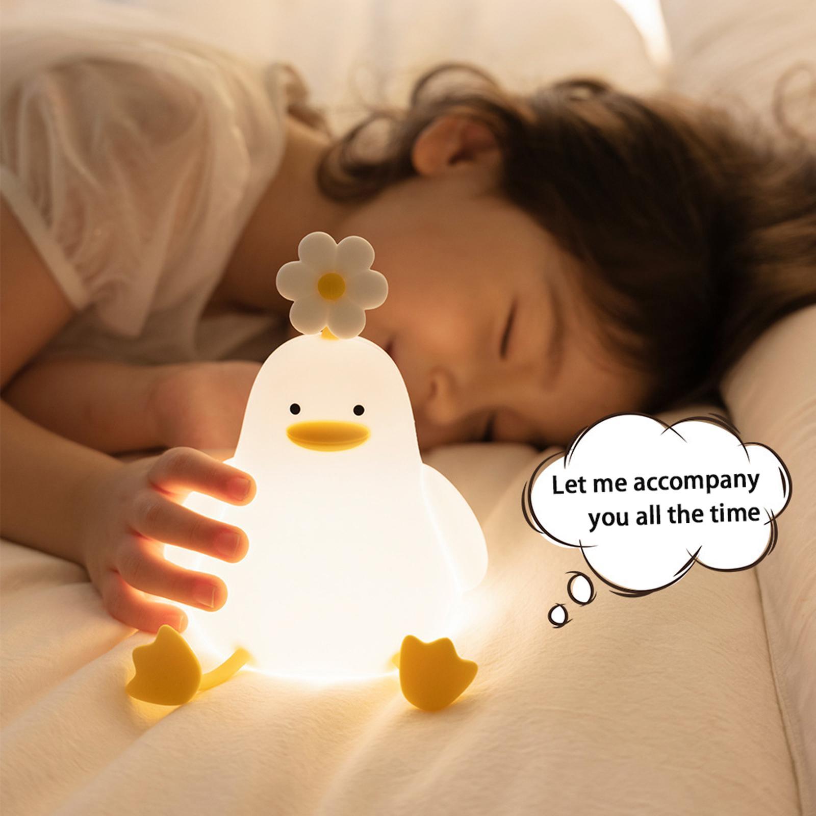 Duck Lamp Rechargeable 3 Brightness Adjustable Silicone Night Light for Kids