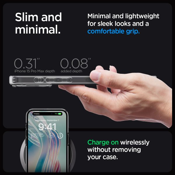 Ốp Lưng Spigen Ultra Hybrid Crystal Dành Cho iPhone 15 Pro/ 15 Pro Max Mỏng Nhẹ Nhưng An Toàn Cho Điện Thoại Hàng Chính Hãng