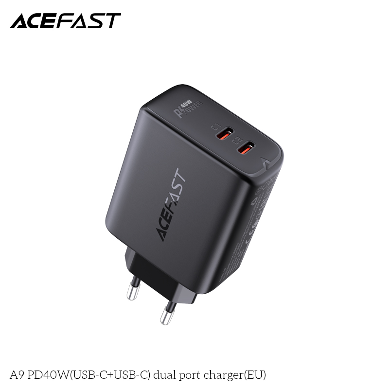 Sạc Acefast PD3.0 40W 2 cổng USB-C - A9 Hàng chính hãng Acefast