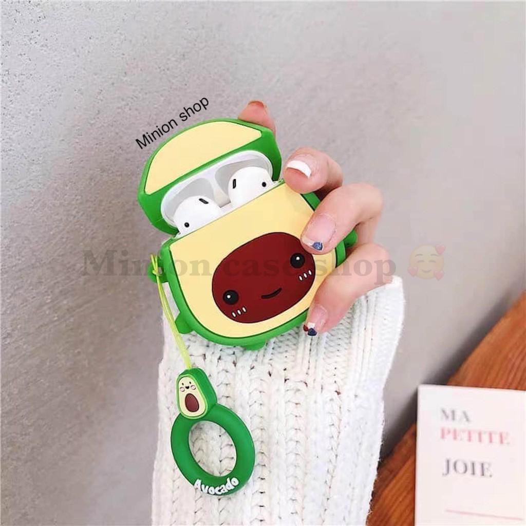 Bao Case Ốp dành cho airpod 1 và 2, tai nghe bluetooth i11,i12, i100, i9s... silicon 3D quả bơ cao cấp