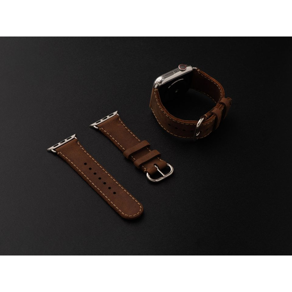 Dây Da Cho Đồng Hồ Apple Watch Sen (Khắc Tên) Sử Dụng Được Dưới Nước- 42/44MM_Hàng Chính Hãng