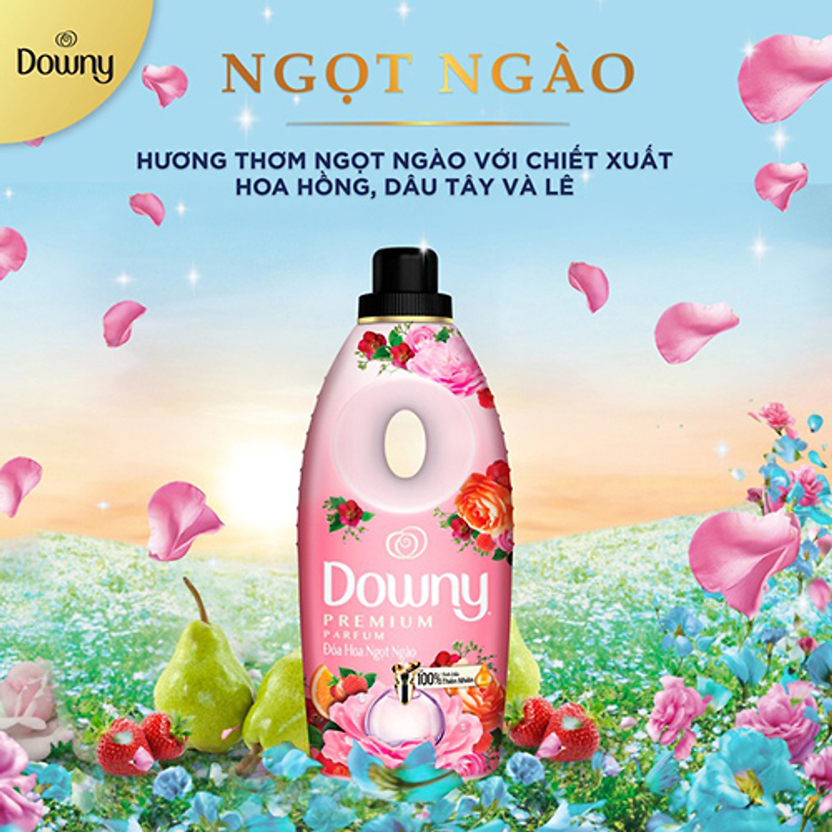 Nước Xả Vải Downy Đóa Hoa Ngọt Ngào Dạng Chai 800ml