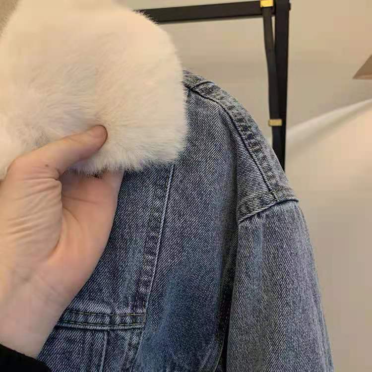 Áo khoác bò lót lông phong cách Châu Âu mã AKB.3