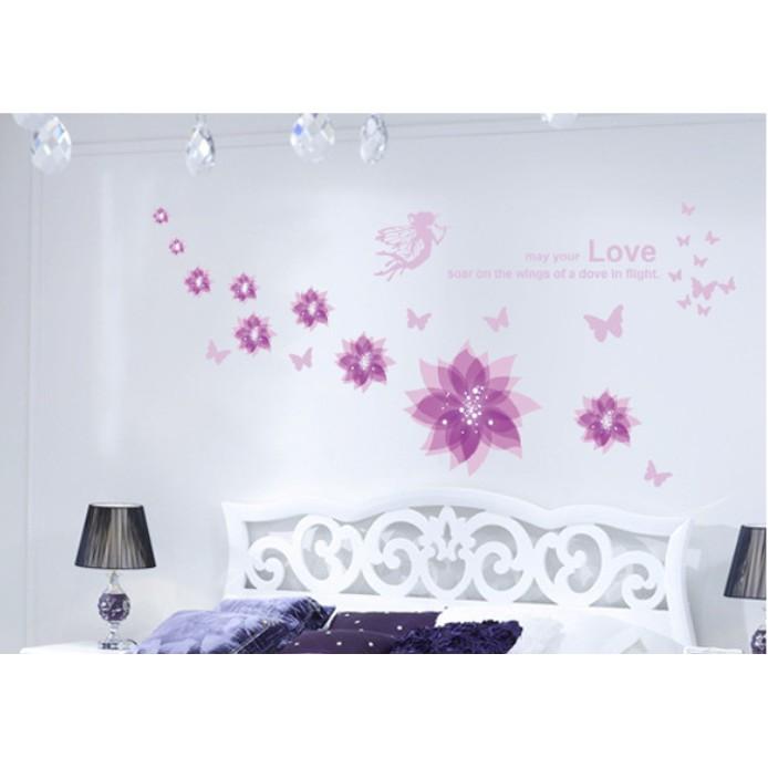 Decal trang trí tường Hoa tím