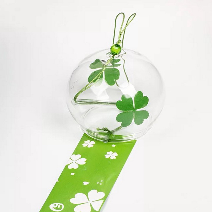Chuông gió Nhật Bản Furin cỏ 4 lá may mắn