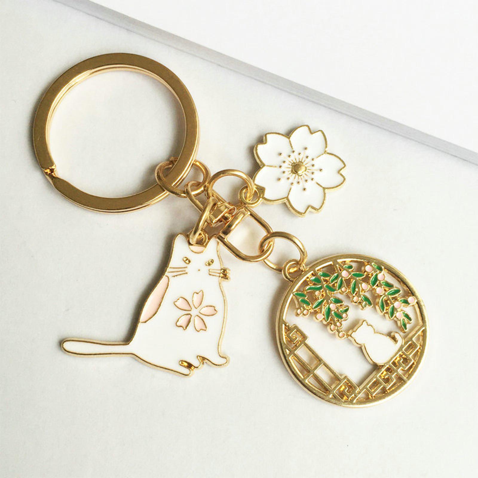 Cute Animal Keychain Flower Pendant Creative for Car key Purse Wallet