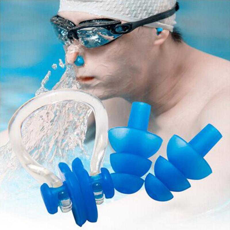 Waterproof Soft Swimming Earplugs Nose Clip Protective Prevent Water Sport Protection Ear Plug Silicone Swim Dive Equipment