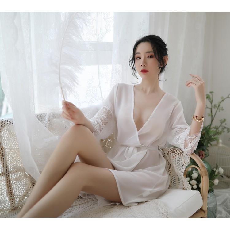 Áo choàng ngủ sexy chất voan mỏng gợi cảm quyến rũ k12