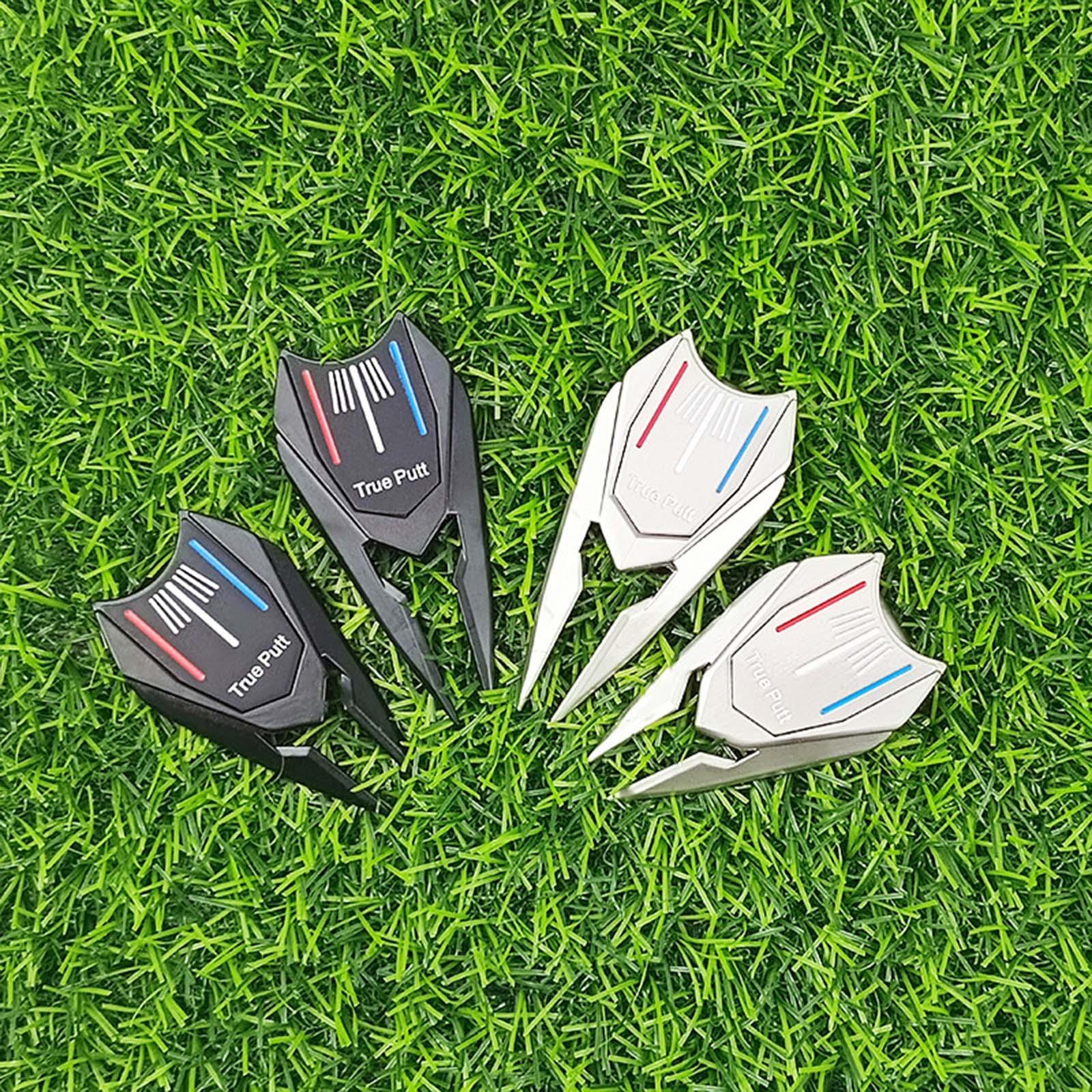 Golf Pitch Repair Tool Portable Alloy Fairway Repair Fork Golf Ball Marker Black