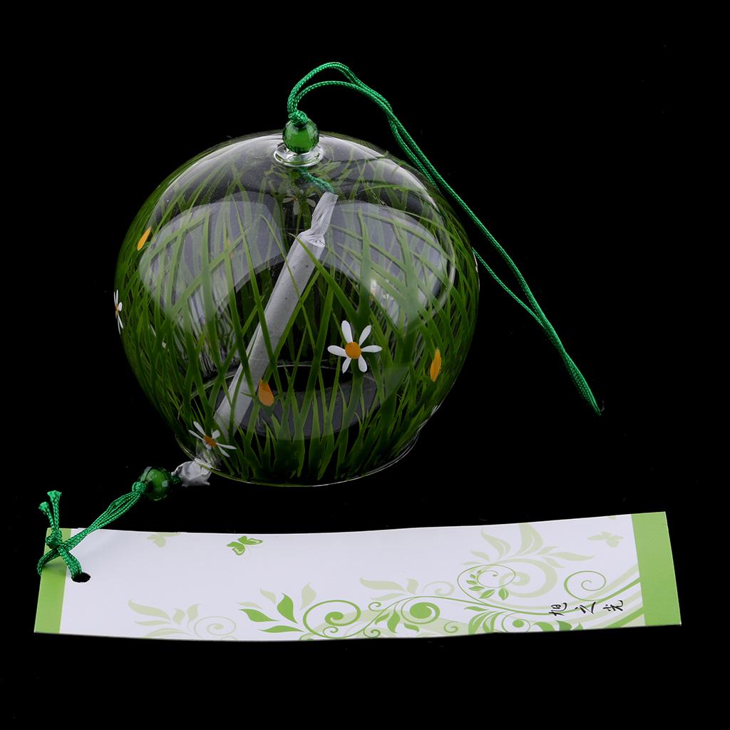 2X Glass Windchimes Japanese Style Hanging Blessing Bells Home