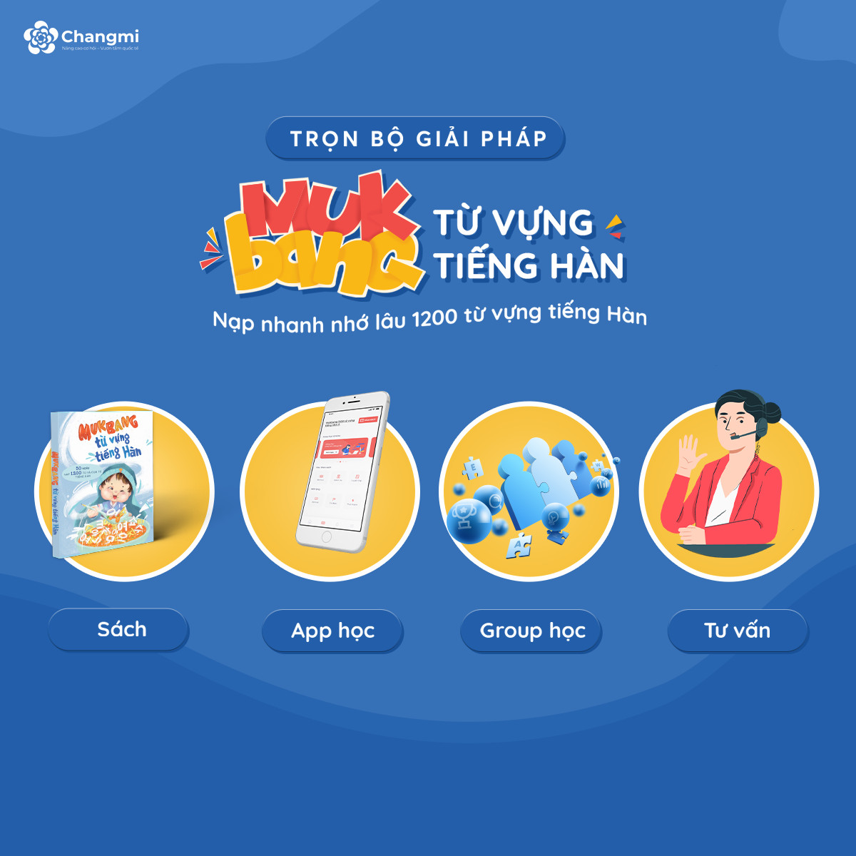 Mukbang 1200 Từ Vựng Tiếng Hàn Tổng Hợp (Trọn bộ 2 tập) - Trọn bộ giải pháp ghi nhớ 1200 từ vựng chỉ trong 50 ngày