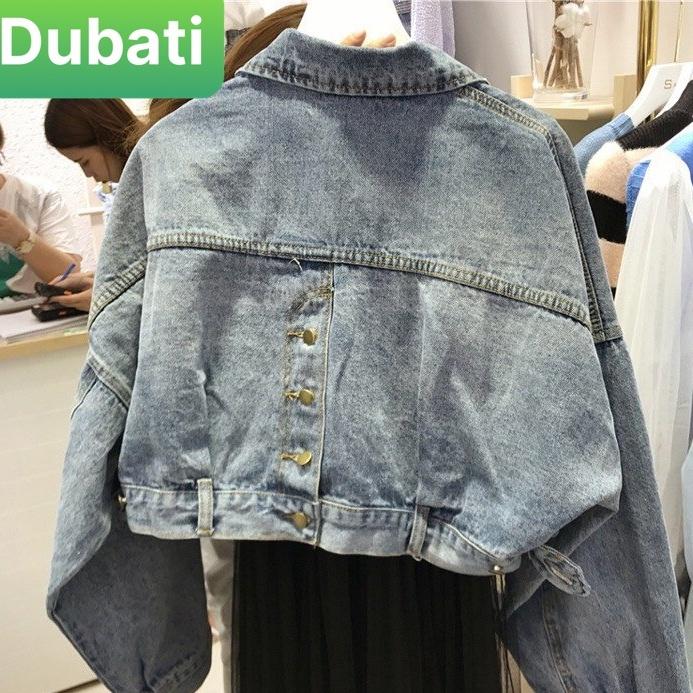 ÁO JEAN NỮ CHẤT BÒ DÀI TAY CÓ NÚT SAU CÁ TÍNH HÀN QUỐC- DUBATI FASHION