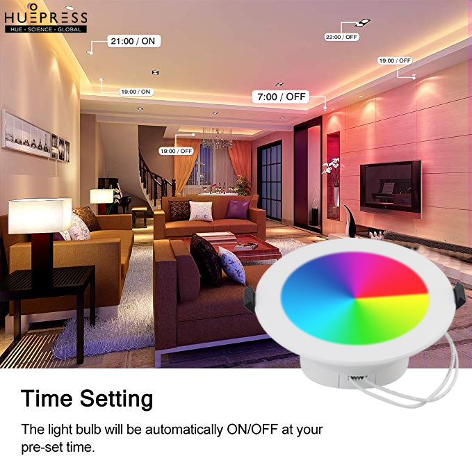 Đèn led âm trần thông minh HUEPRESS myHue Downlight L1 cao cấp WIFI 16 triệu màu RGBCW 10W - Điều khiển bằng app