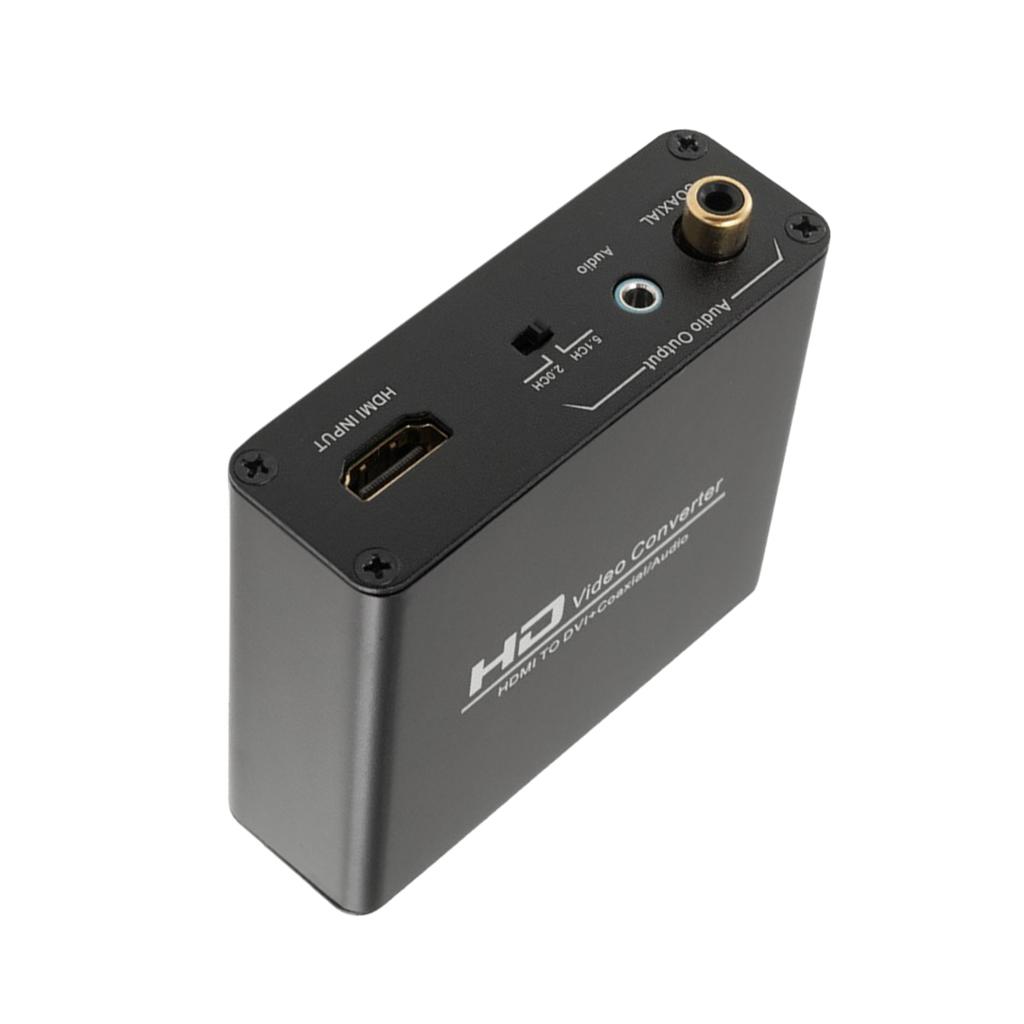 HDMI To DVI + Coaxial Audio Video Converter Adapter 2.0/5.1 Channel