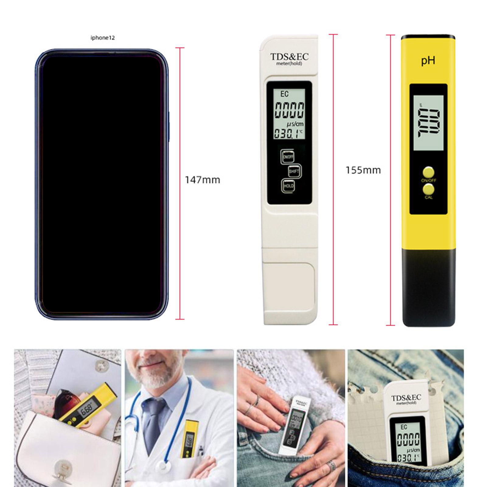 PH Acidometer Water Quality Detector PH Value Test Prod EC&TDS Conductivity Water Quality Testing Pen