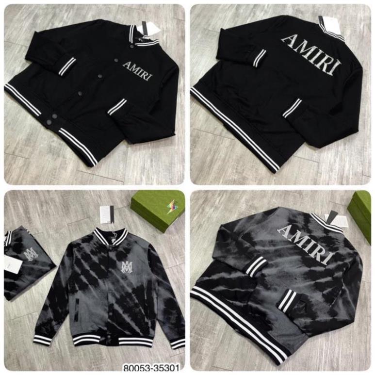 Áo khoác amiri nam nữ - Áo bomber tay bo chun vải nỉ 2 lớp - Áo khoác bomber đơn giản nam nữ