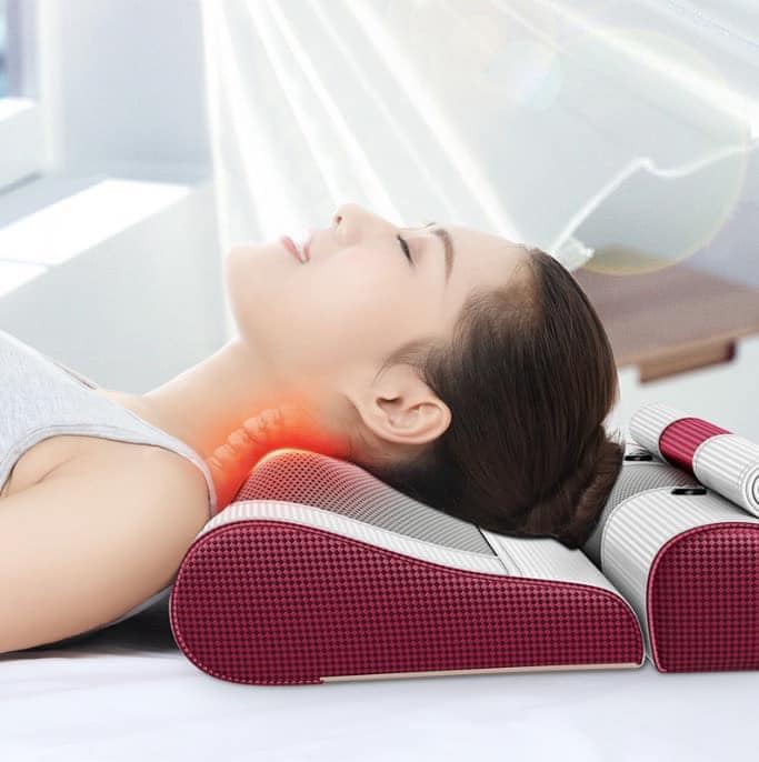 Gối Massage Cổ Vai Gáy - Máy Massage Toàn Thân Hồng Ngoại 6 chức năng