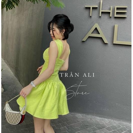 Đầm dự tiệc đi biển,đầm dáng xoè cổ yếm thiết kế trẻ trung sang chảnh Quyến Rũ Thời Trang XM Minh Phúc