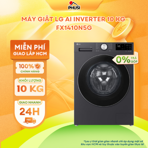 Máy Giặt Lồng Ngang LG LG AI DD Inverter 10 kg FX1410N5G/ 11kg FX1411N5G/ 12 kg FX1412N5G - Hàng Chính Hãng - Model 2025