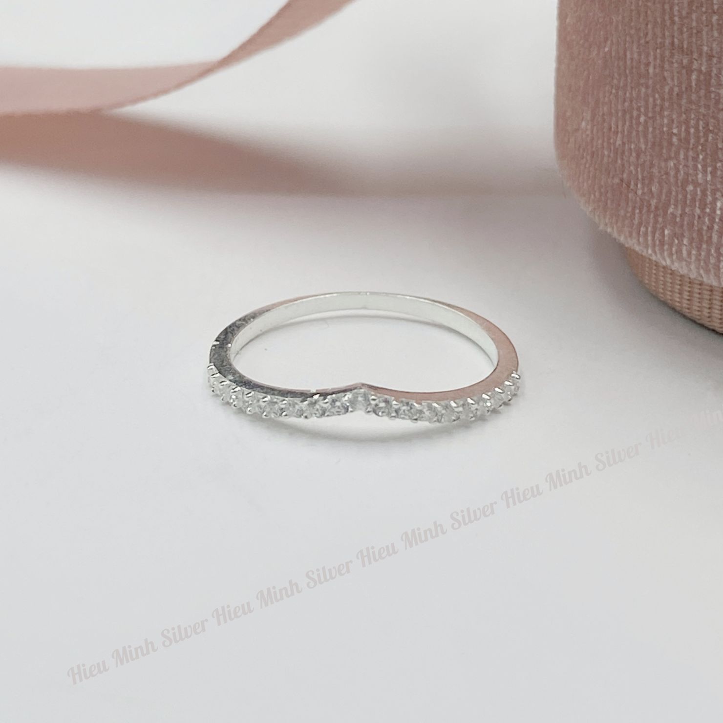 Nhẫn Nữ Bạc 925 Vương Miện Đơn Giản Đính Đá Nhân Tạo Cao Cấp Sáng Đẹp Chính Hãng Bạc Hiểu Minh NU511