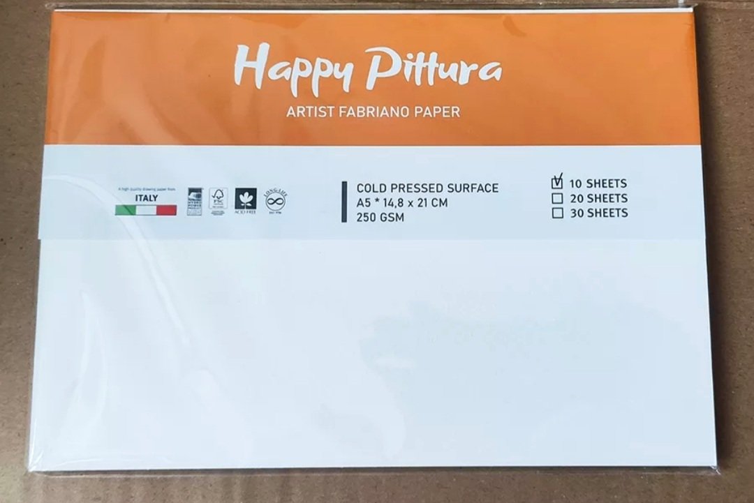 Giấy Vẽ Màu Nước Happy Pittura Paper Định Lượng 250gsm Vân Ngang - A3/A4/A5