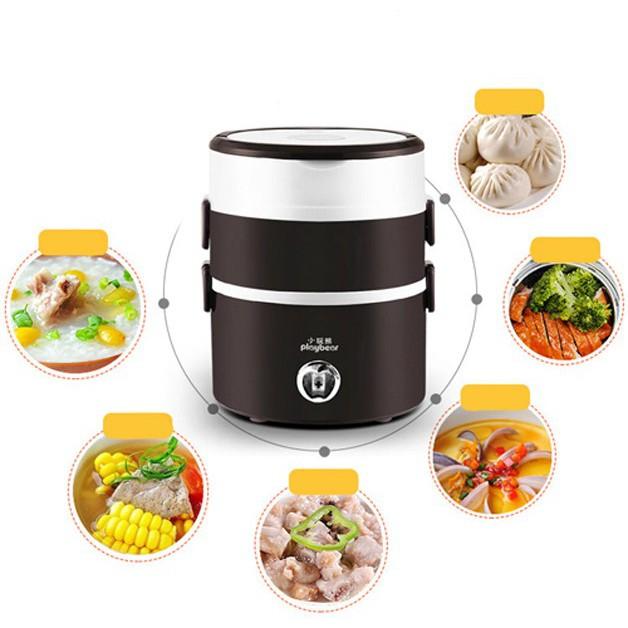 Hộp cơm VĂN PHÒNG cắm điện hâm nóng 3 tầng