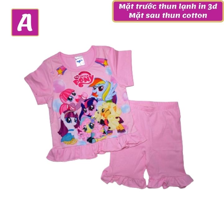 Đồ bộ bé gái lửng hình Pony từ 10-42kg - thun cotton - Kiến Lửa