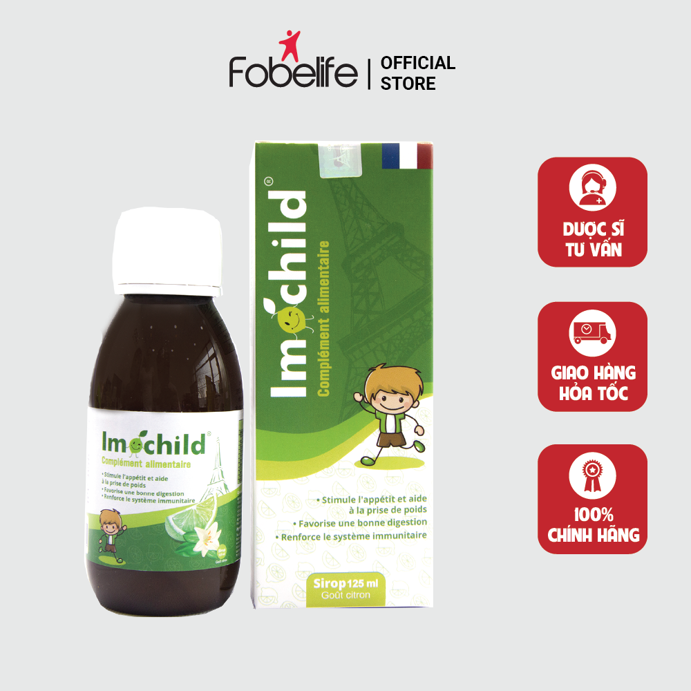 Siro Giúp Trẻ Ăn Ngon Tiêu Hóa Tốt Tăng Đề Kháng Giảm Ốm Vặt Imochild Nhập Khẩu Pháp ( Chai 125 ml )