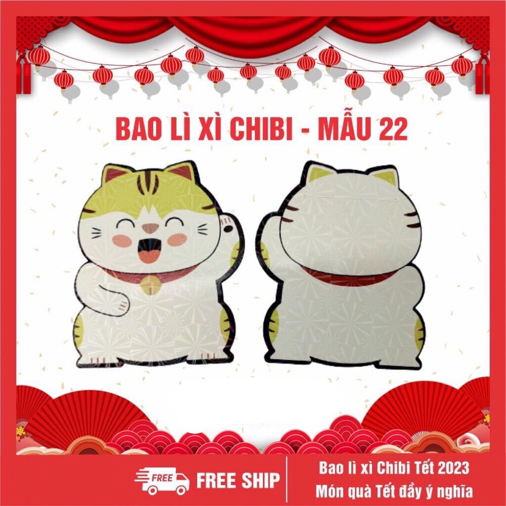 Bao lì xì chibi Tết 2023 cute dễ thương có phản quang - Giao mẫu ngẫu nhiên