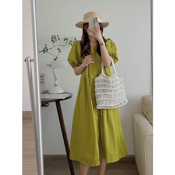 VÁY THÔ XẾP LI NGỰC TAY BỒNG FORM RỘNG “NANA DRESS