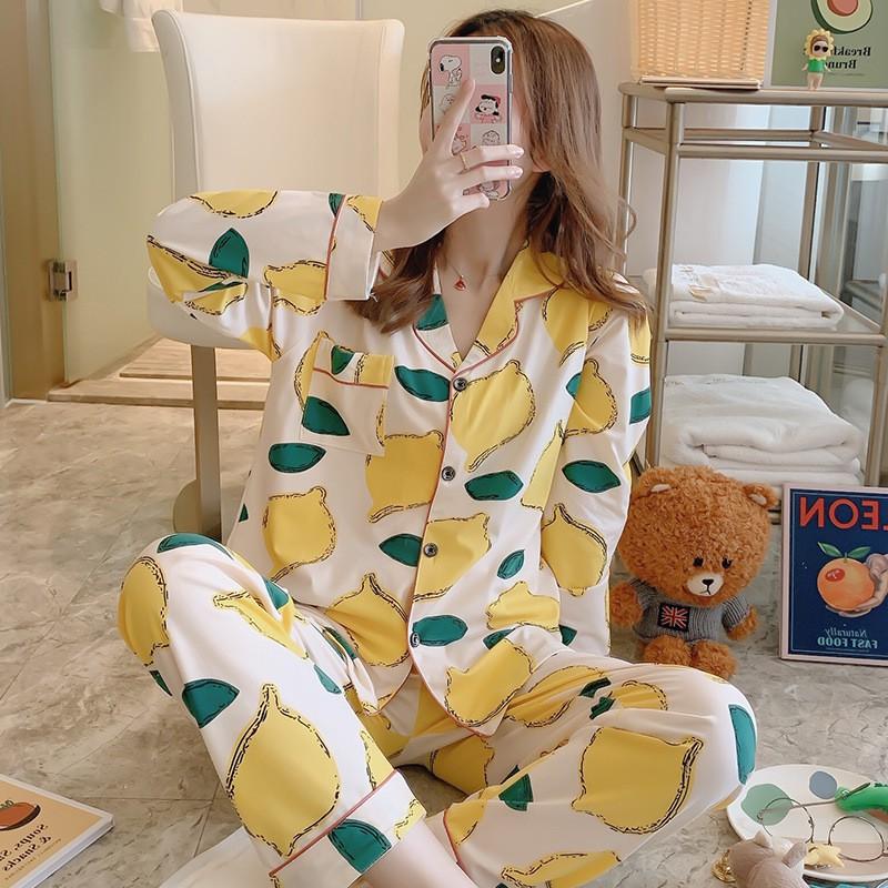 Pijama- Bộ Ngủ Nữ cotton dài tay quần dài BNNDQ07