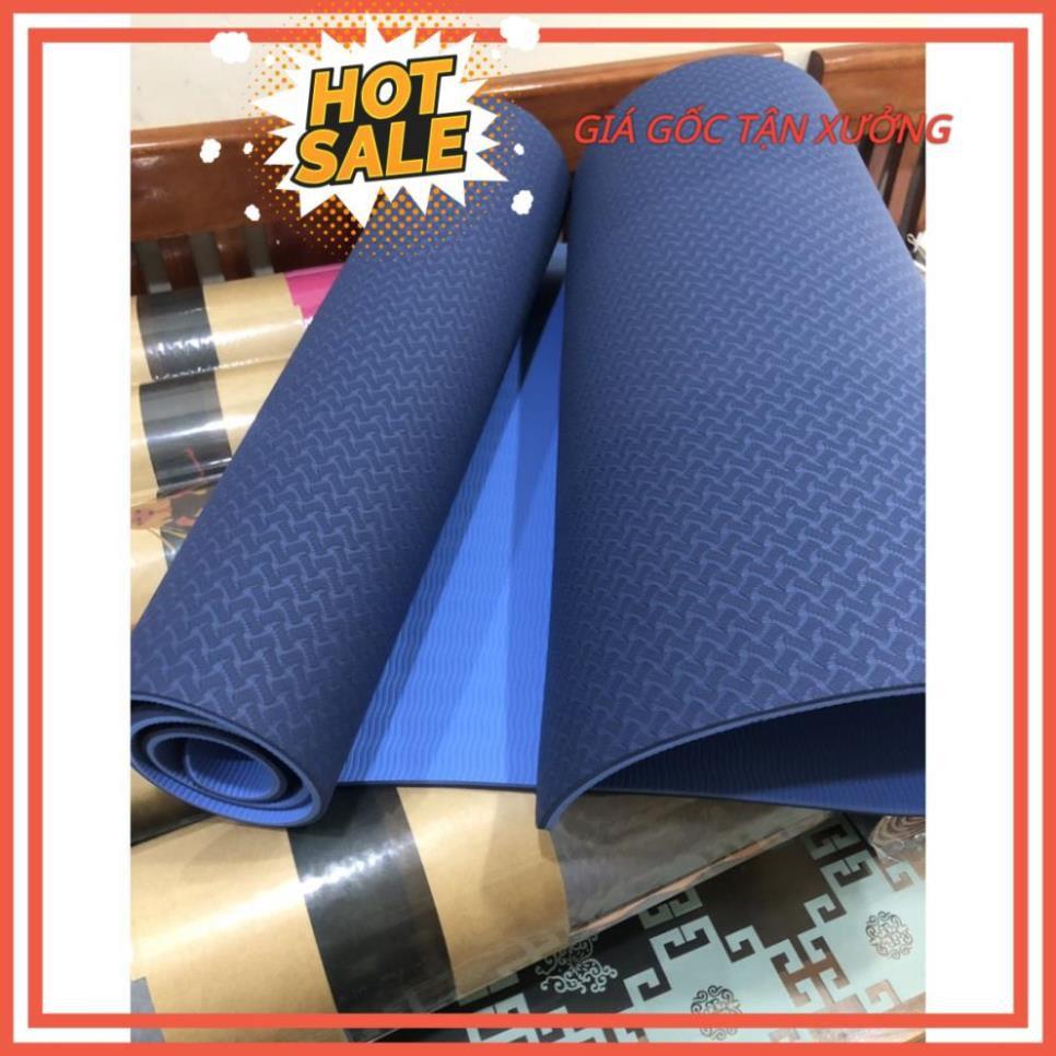 Thảm tập yoga 2 lớp TPE dày 6mm siêu bền kèm túi đựng thảm