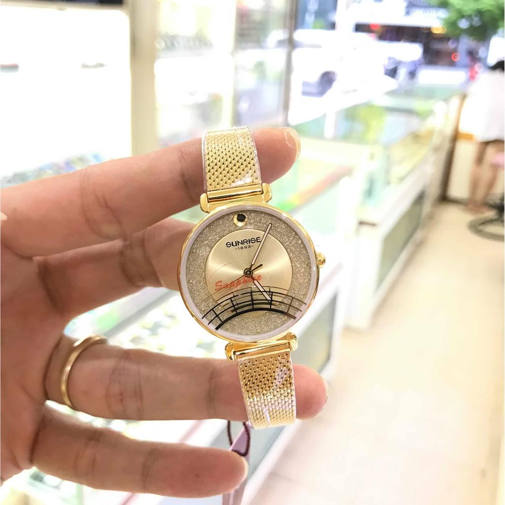 Đồng hồ nữ SUNRISE 9805SA Full hộp chính hãng, Kính Sapphire chống xước, chống nước