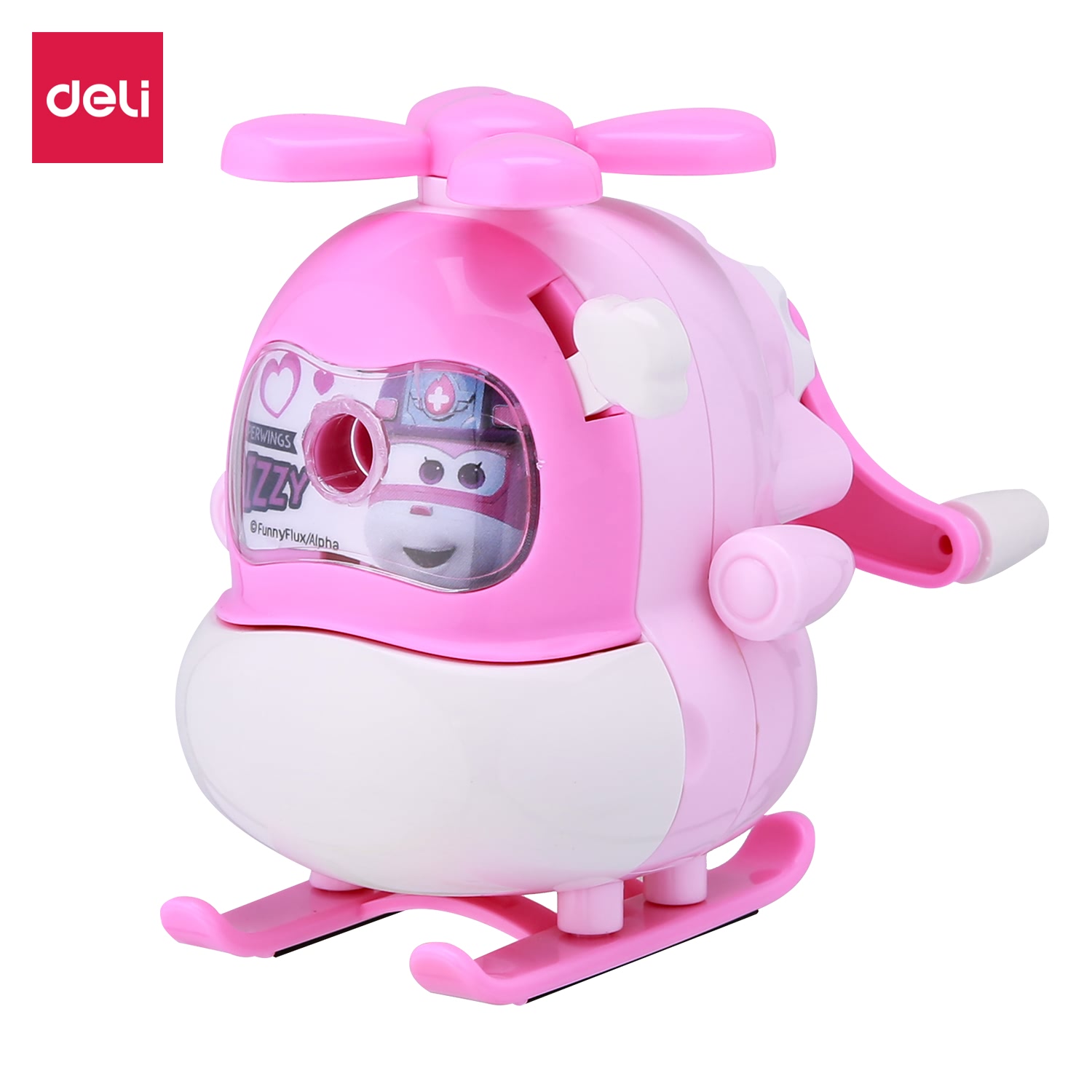 Gọt Chì Quay Tay Deli - Hình Máy Bay Trực Thăng Super Wings - Màu Hồng/Xanh - 1 Chiếc - ER10904