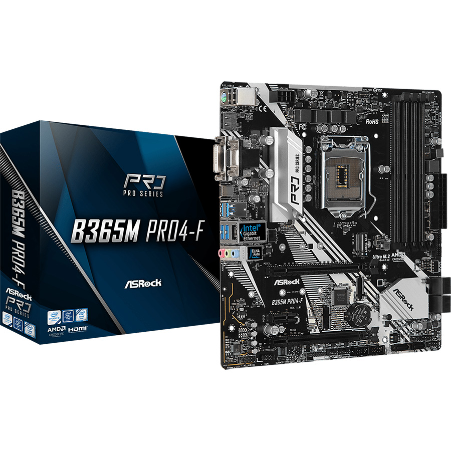 Bo mạch chủ Mainboard ASRock B365M Pro4 - F Socket 1151 - Hàng Chính Hãng