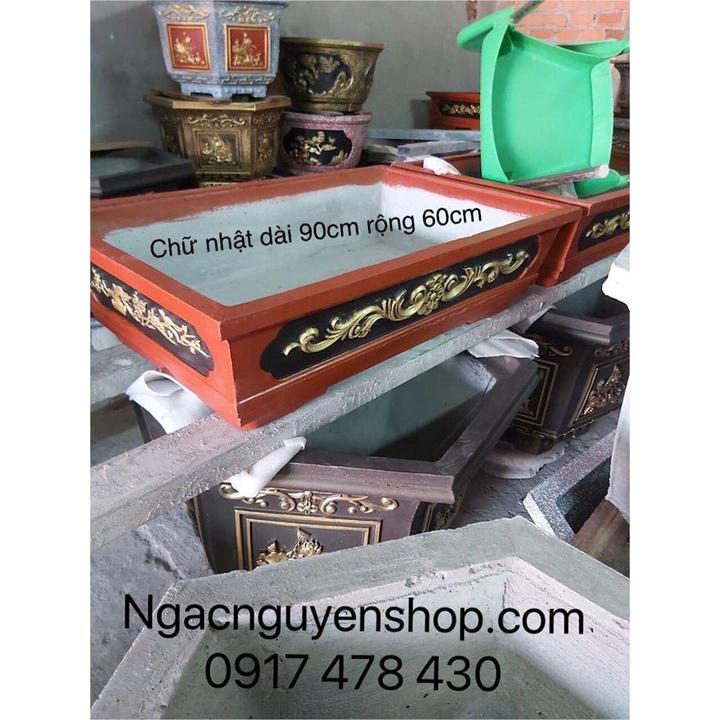 Khuôn đúc chậu chữ nhật 95x60 cao 25cm có lòng trong chất liệu nhựa abs dày dặn