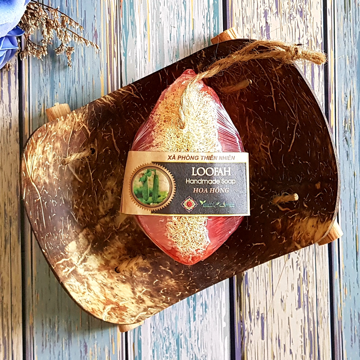 Xà phòng xơ mướp hoa hồng - Rose Luffa Soap