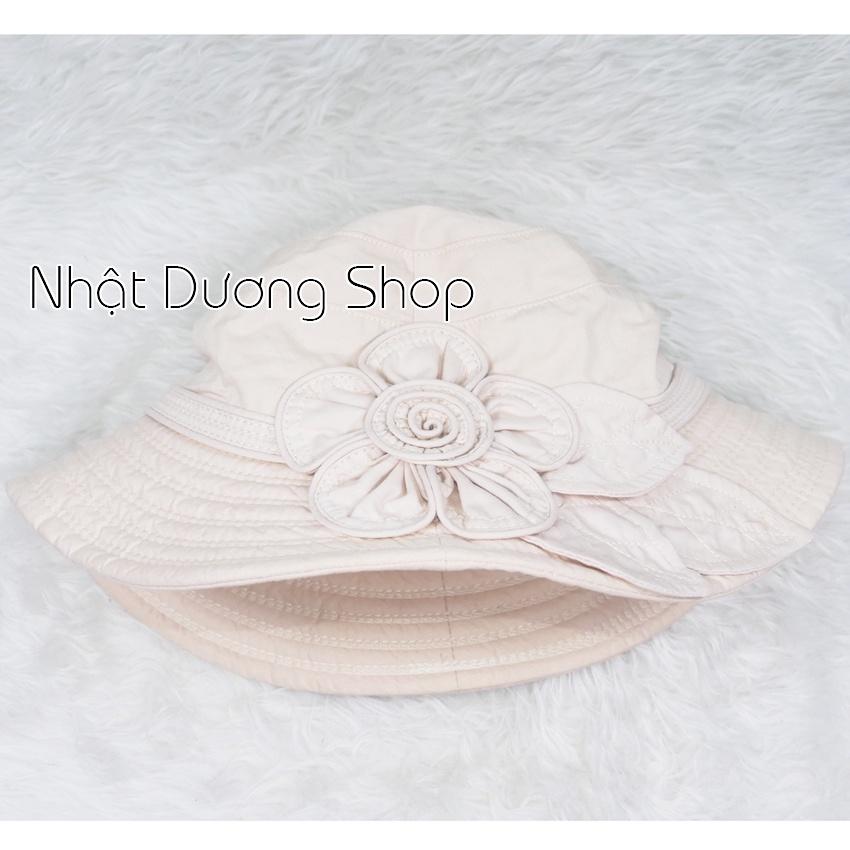 Mũ Bo vành rộng 7cm ,nón tai bèo vành rộng gắn hoa và lá- Chất liệu cotton cao cấp phù hợp cho các bạn nữ