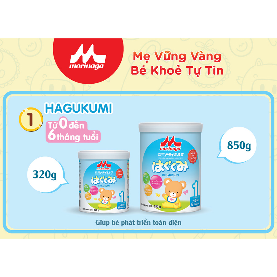 Combo  1 lon Sữa Morinaga số 1 Hagukumi 850gr + 1 lọ Ruốc cá hồi Meiwa (ngẫu nhiên)