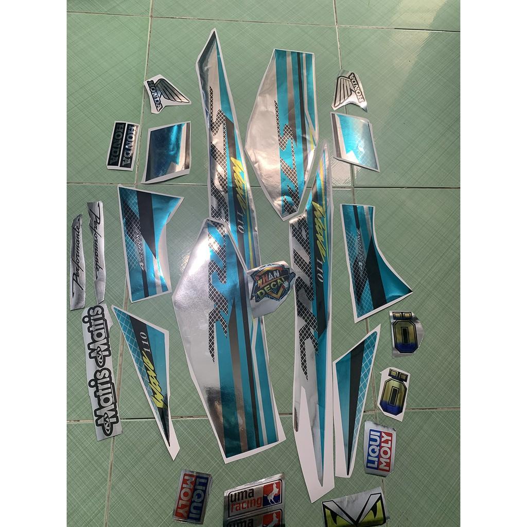 Tem wave 110 spark xanh ngọc crom