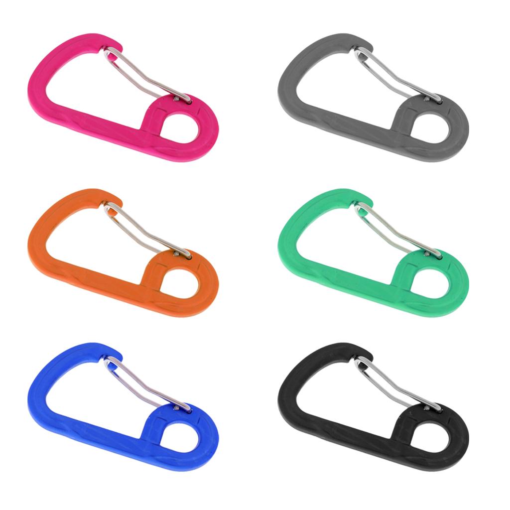 2 Pieces D-shaped Carabiner Buckle Snap Clip Hook Keyring